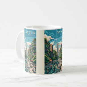 New York The Garden City Vintage Travel Poster Art Coffee Mug