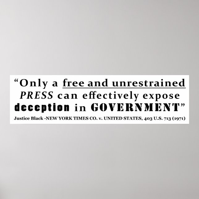 New York Times Co v United States 403 us 713 1971 Poster (Front)