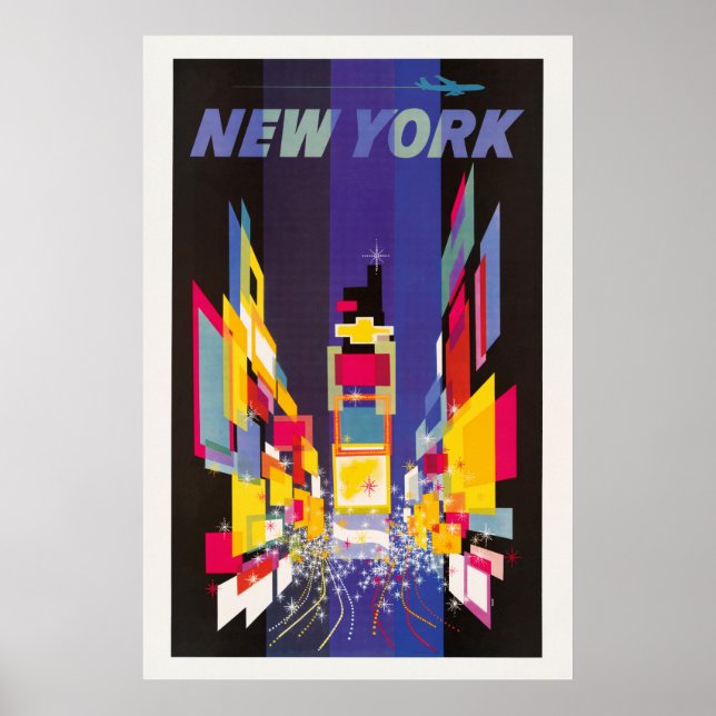 New York Times Square by night abstract Poster (Front)