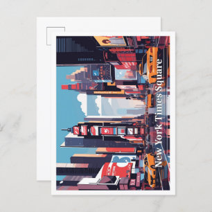 New York Times Square Pop Art Travel Illustration Postcard