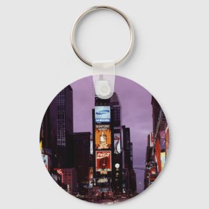 New York Times Square traffic at night Key Ring
