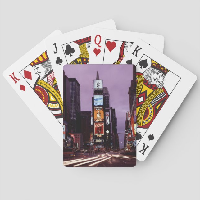 New York Times Square traffic at night Playing Cards (Back)