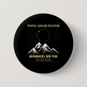 New York Total Solar Eclipse 2024 6 Cm Round Badge