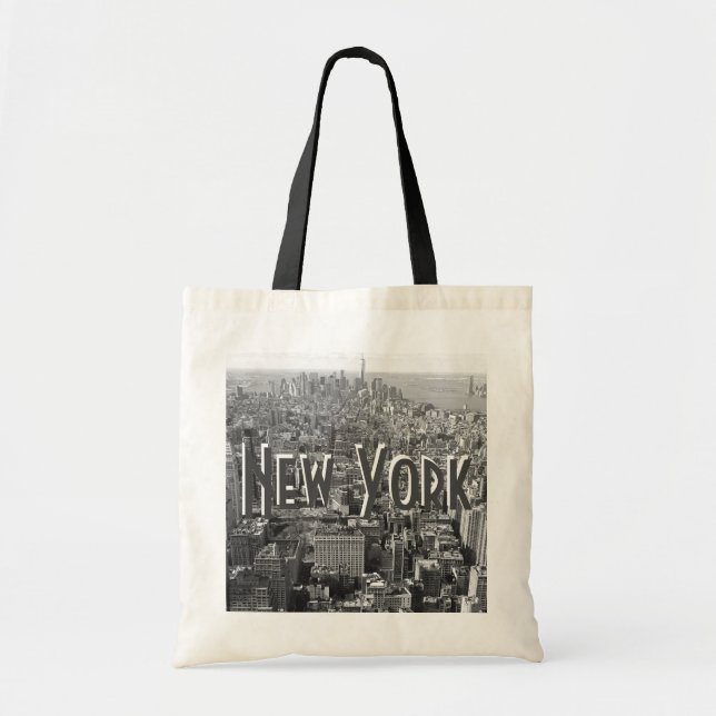 New York Tote Bag - Gray (Front)