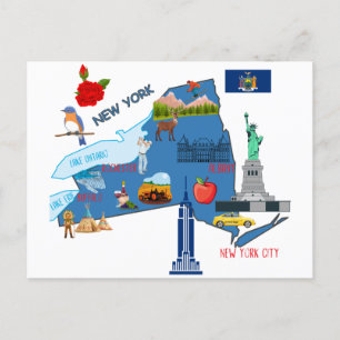 New York tourist map Postcard