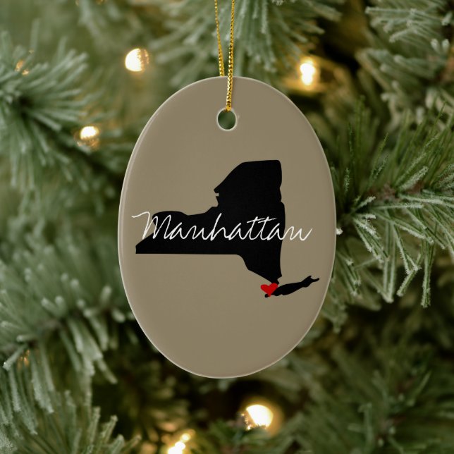 New York Town Ceramic Ornament (Tree)