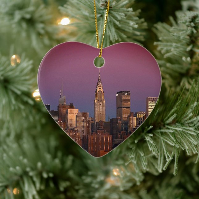New York Travel Manhattan Empire State Building Ceramic Ornament (Tree)