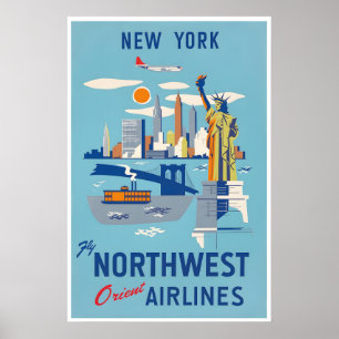 New York Travel Poster Northwest Art Print