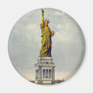 new york travel statue poster liberty art magnet