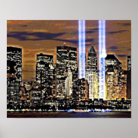 New York Twin Towers Light Beams