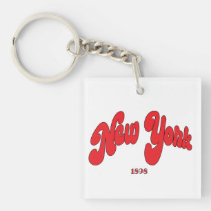 New-York-Typography Black-Grey Key Ring