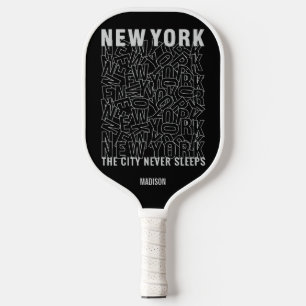 New York Typography custom name Pickleball Paddle