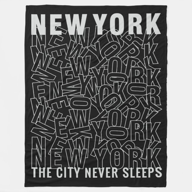 New York Typography fleece blankets (Front)