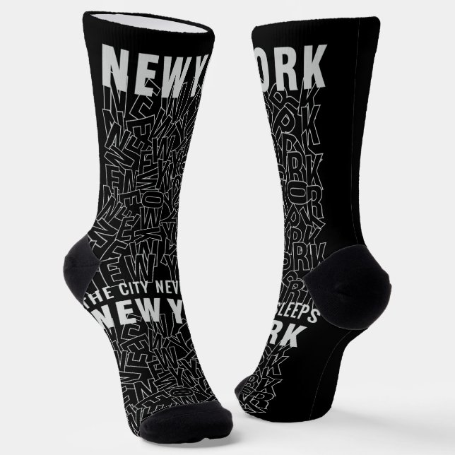 New York Typography Socks (Angled)