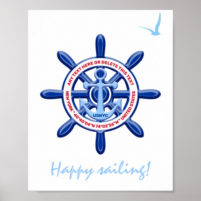 New York, United States, Customisable, Sea Travel Poster (Front)