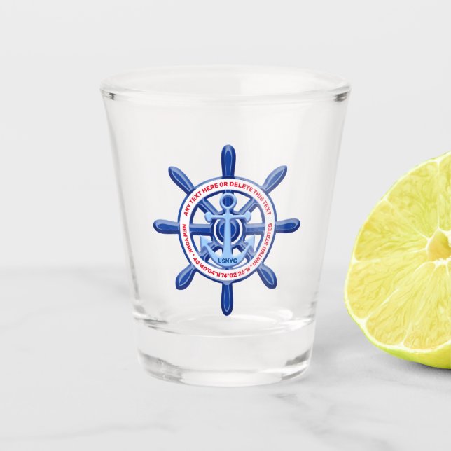 New York, United States, Customisable, Sea Travel Shot Glass (Front)