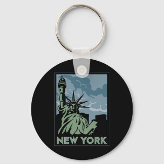 new york united states usa vintage retro travel key ring