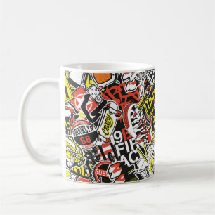 New York urban sticker patchwork abstract vintage Coffee Mug