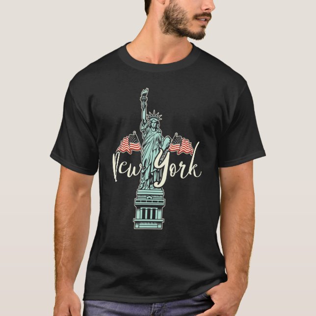 New York Usa America Travel New Yorker Empire Stat T-Shirt (Front)