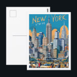 New York USA Famous Travel Place Postcard<br><div class="desc">New York USA Famous Travel Place Illustration</div>