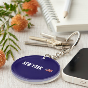 New York/USA Flag  Trendy Key Ring