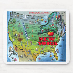 New York USA Map Mouse Pad