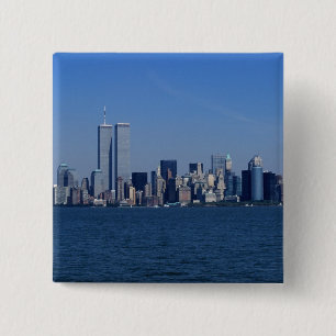 New York, USA. Skyline of downtown Manhattan 15 Cm Square Badge