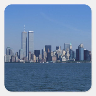 New York, USA. Skyline of downtown Manhattan Square Sticker