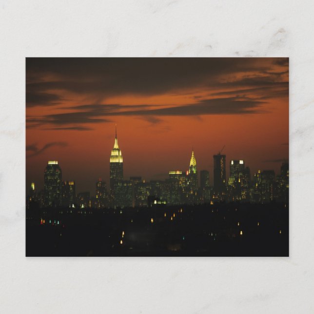 New York, USA. Skyline of uptown Manhattan 2 Postcard (Front)