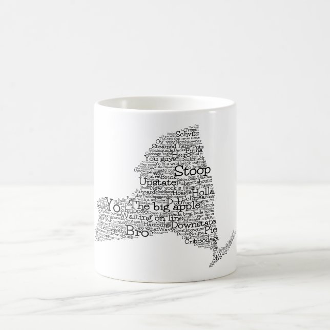 New York USA Slang Word Art Map  Coffee Mug (Center)