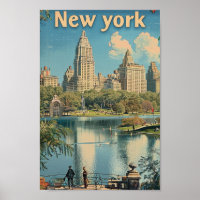New York USA Vintage Famous Travel Place 