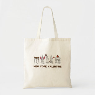 New York Valentine NYC Landmarks Valentine's Day Tote Bag