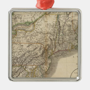New York, Vermont, New Hampshire, etc Metal Tree Decoration