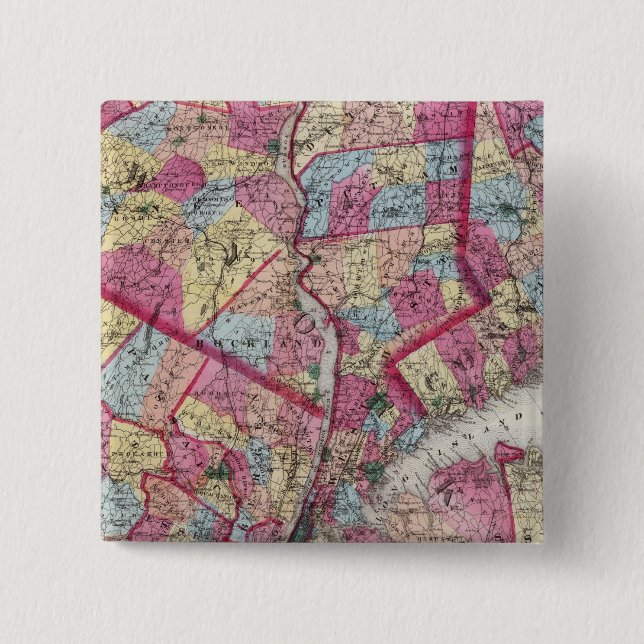 New York & vicinity 15 Cm Square Badge (Front)