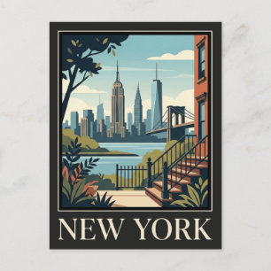 New York Vintage Retro Travel Postcard