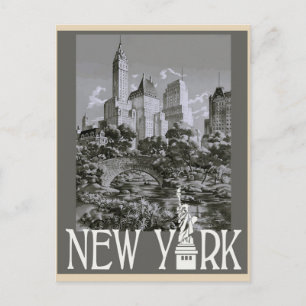 New York Vintage Style Travel Postcard