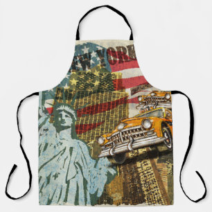 New York vintage travel poster. Apron