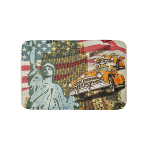 New York vintage travel poster. Bath Mat