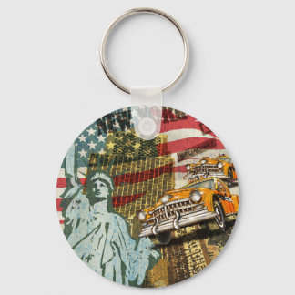 New York vintage travel poster. Key Ring