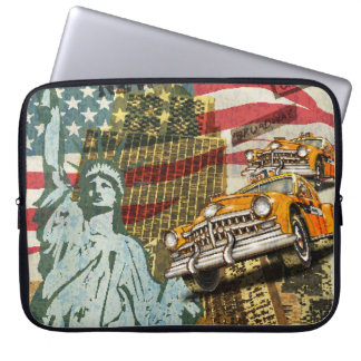 New York vintage travel poster. Laptop Sleeve