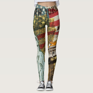 New York vintage travel poster. Leggings