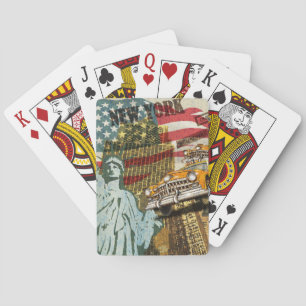 New York vintage travel poster. Playing Cards