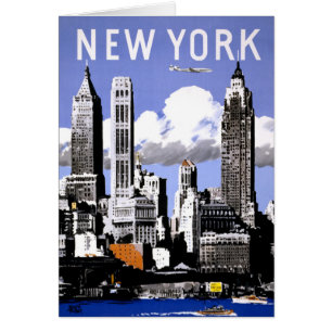 New York Vintage Travel Poster Restored