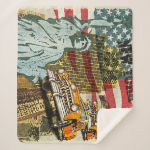 New York vintage travel poster. Sherpa Blanket