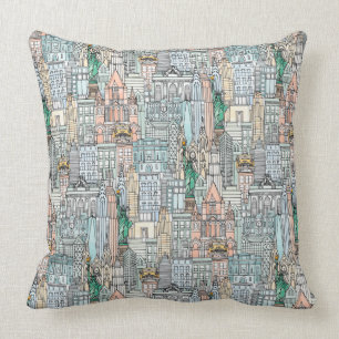 New York watercolor Cushion