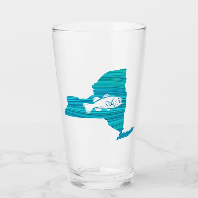 New York Wave Fishing Glass (Front)