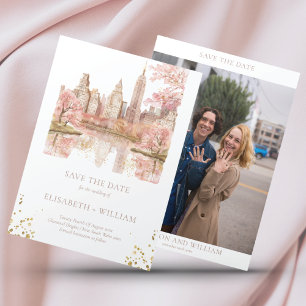 New York Wedding Custom Photo Save the Date Invitation