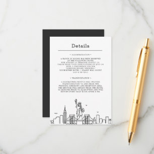 New York Wedding   Guest Details Information Enclosure Card