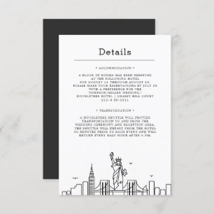 New York Wedding Guest Details Invitation