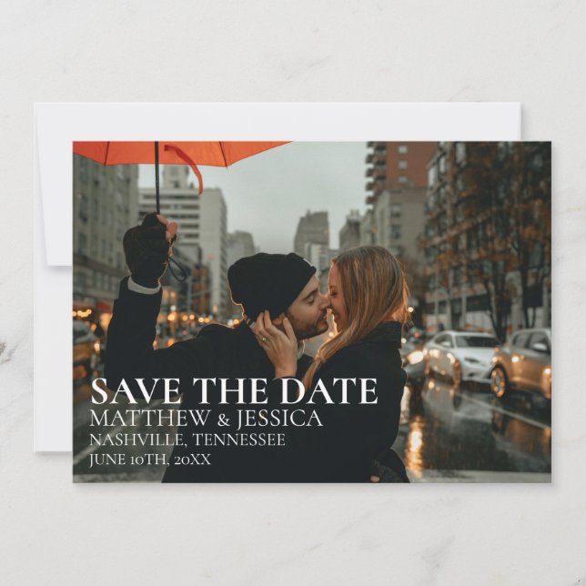 New York Wedding Photo Save the Date (Front)